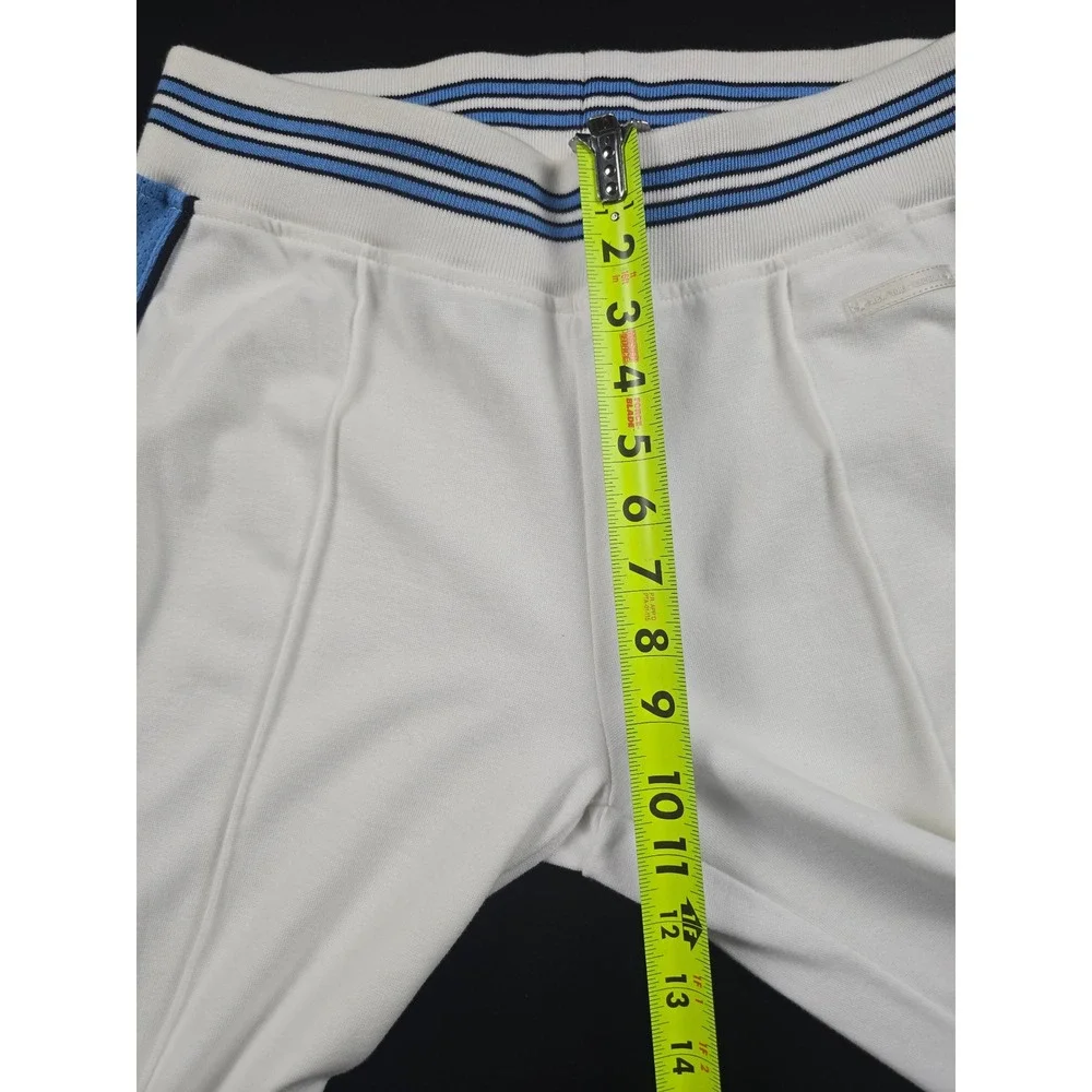 New York Laundry White Track Pants Blue Mesh Stripe Stitched Crease Medium